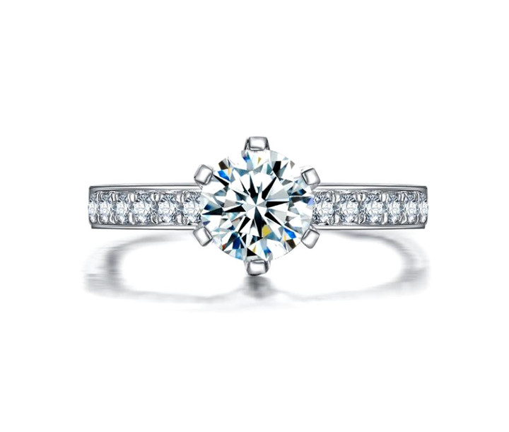 Women fine jewellery sterling silver band diamond finger ring for wedding 